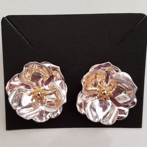 Silver Flower Stud Earrings